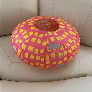 Mimi'Lou Pink & Yellow Birds & Clouds Paper Lantern NEW